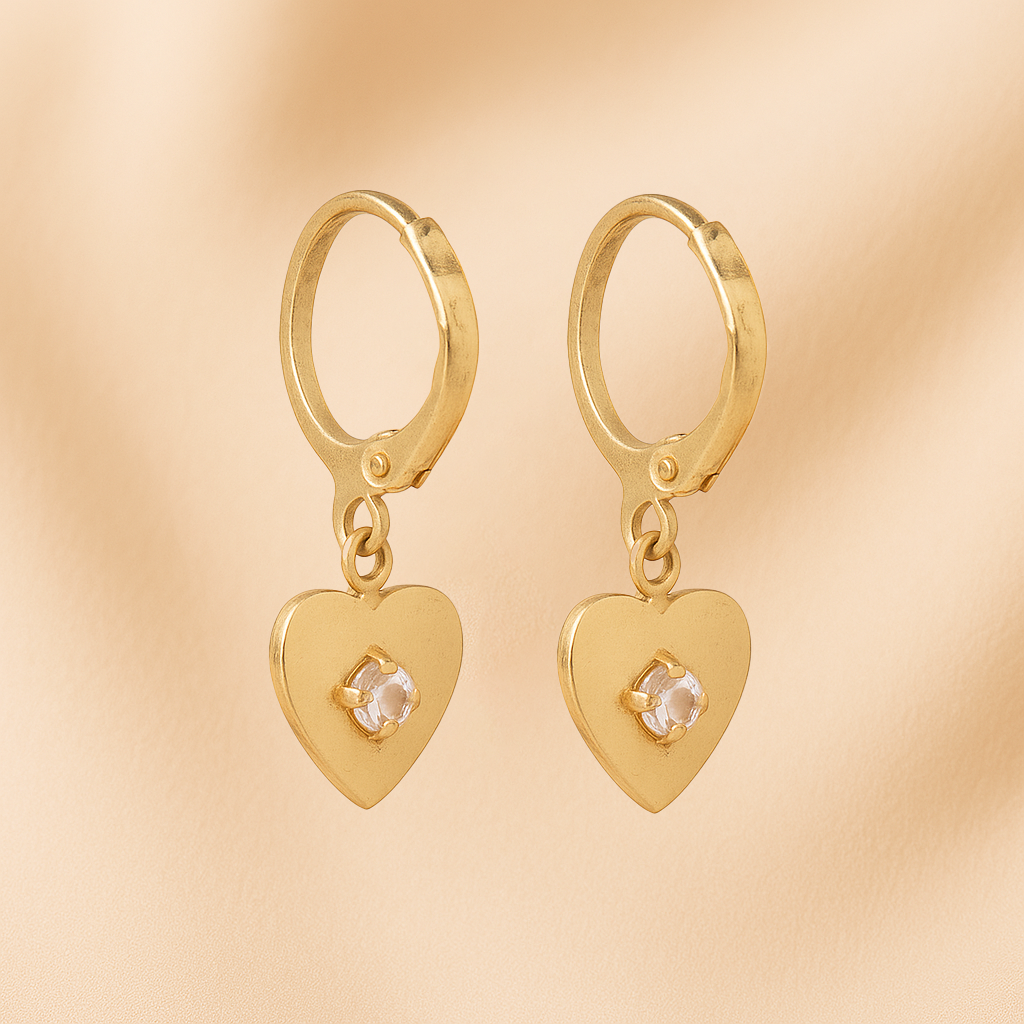 Zovora Jewels  Heart Hoop Earrings- 18k Gold Plated