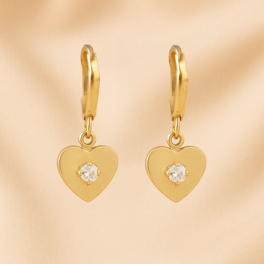 Zovora Jewels  Heart Hoop Earrings- 18k Gold Plated